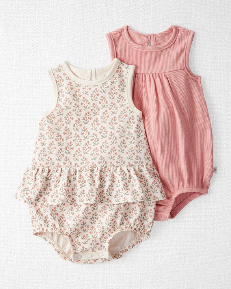 Baby 2-Pack Organic Cotton Bubble Rompers, image 1 of 5 slides