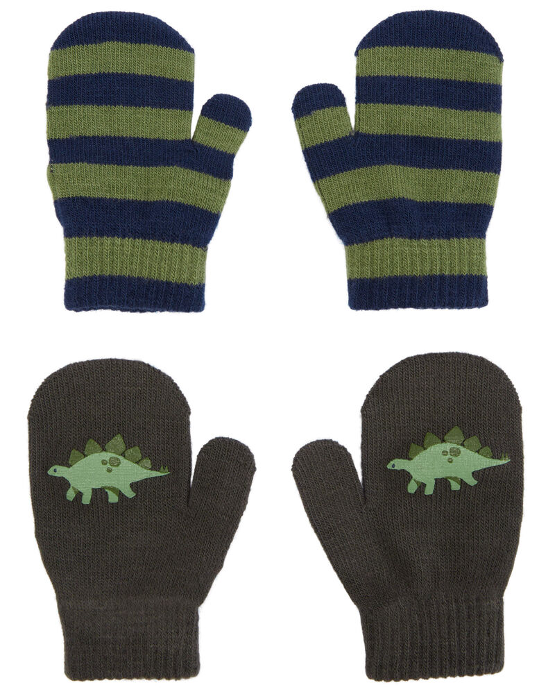 Toddler 2-Pack Dinosaur Gripper Mittens, image 1 of 2 slides