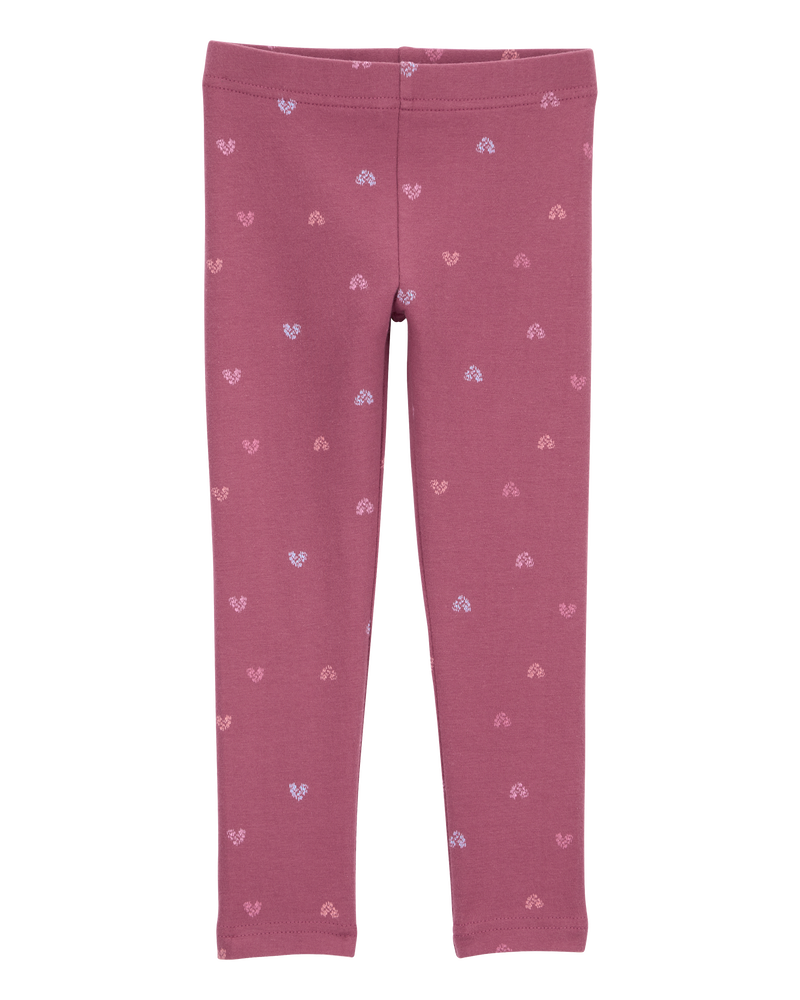 Baby Heart Print Stretch Leggings, image 1 of 3 slides