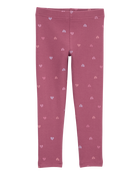 Baby Heart Print Stretch Leggings, image 1 of 3 slides