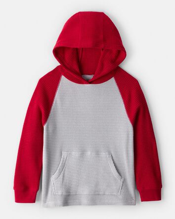 Boys Waffle Knit Color Block Hoodie, 