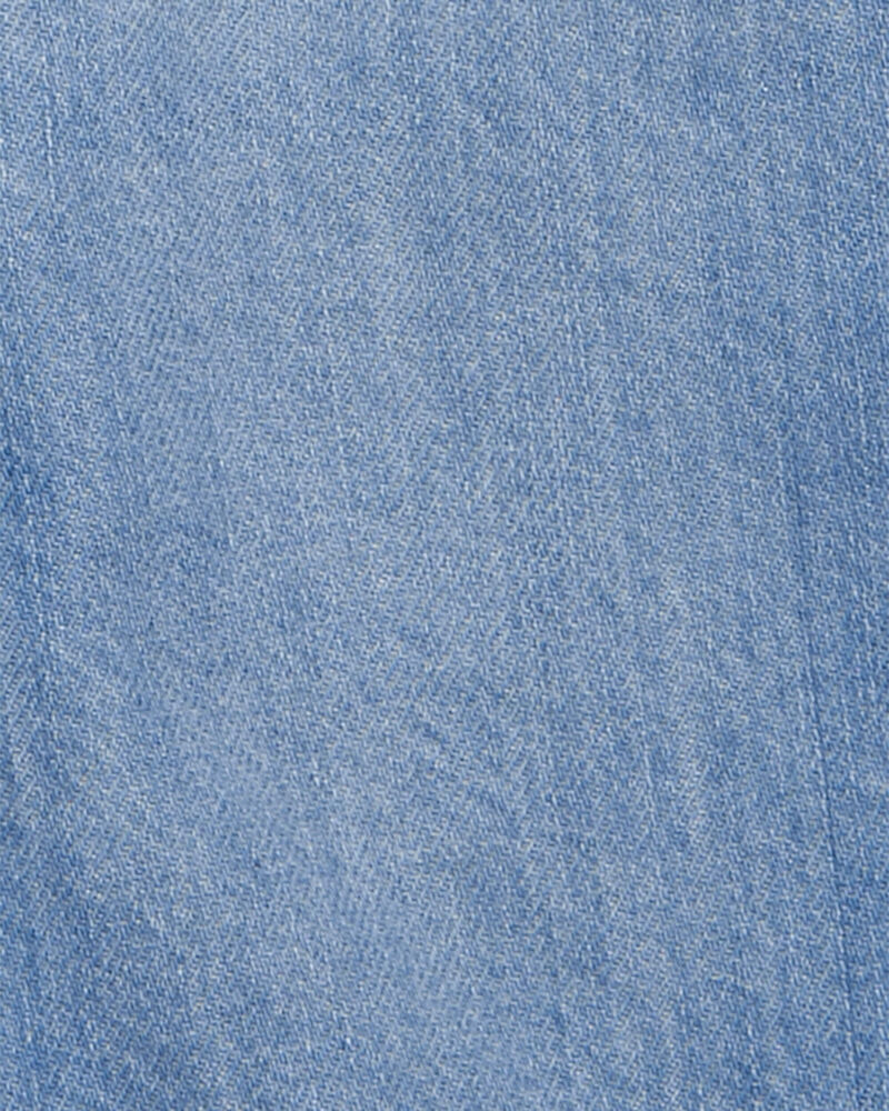 Toddler Denim Shortalls - Blue, image 3 of 5 slides