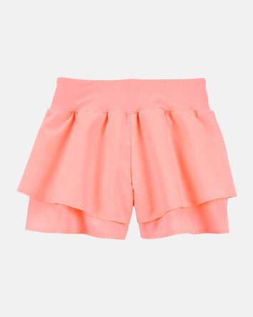 Kid Flowy Layered Flip Short - Coral, 
