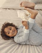 Toddler Organic Cotton Pajamas Set in Stripes, image 4 of 6 slides
