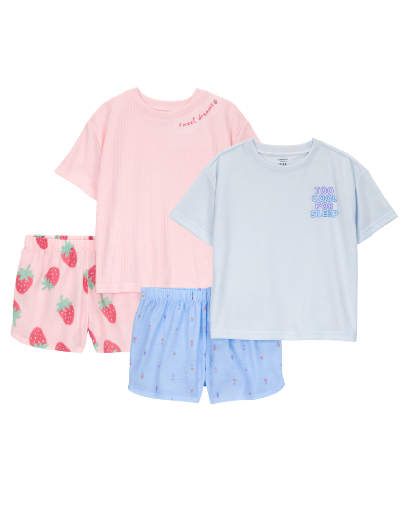 Kid 4-Piece Loose Fit Pajamas, image 1 of 8 slides