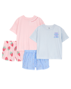 Kid 4-Piece Loose Fit Pajamas, image 1 of 8 slides
