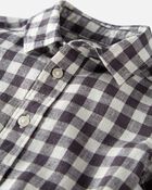 Baby Gingham Button-Front Shirt Made With Linen, image 2 of 5 slides
