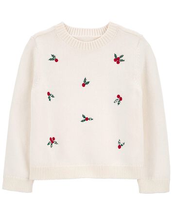 Kid Christmas Holly Knit Sweater, 