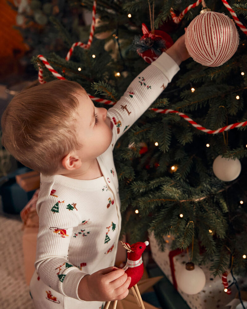 Baby 1-Piece Christmas Thermal Footless Pajamas, image 5 of 6 slides