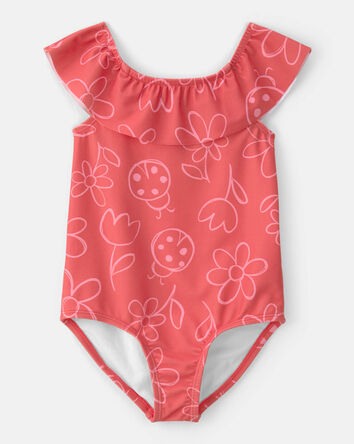 Toddler Girl Floral 1-Piece Swimsuit - Red, 