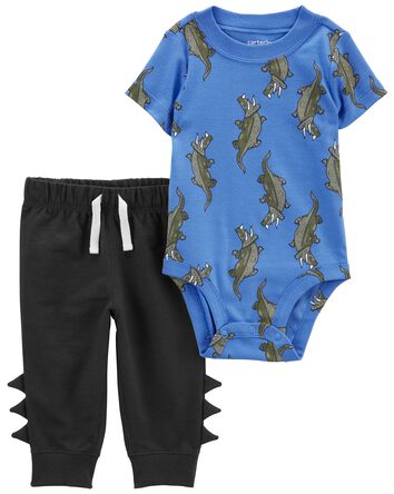 Baby 2-Piece Dinosaur Bodysuit Pant Set, 