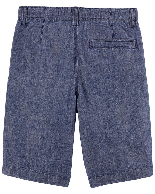 Kid Relaxed Fit Cotton Chambray Shorts