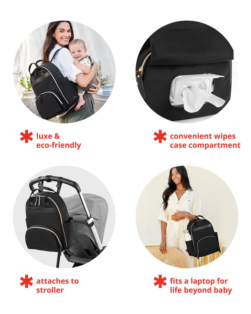 Envi Luxe Backpack Diaper Bag - Black, image 4 of 20 slides