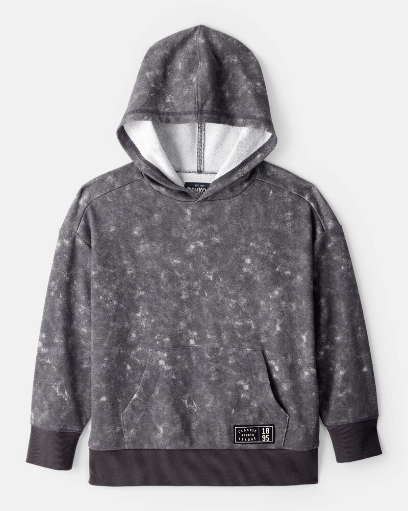 Boys French Terry Acid Wash Hoodie - Grey, image 1 of 3 slides
