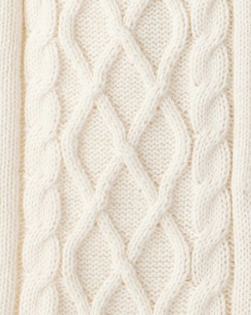 Baby Boy Long-Sleeve Cableknit Jumpsuit - Cream, 