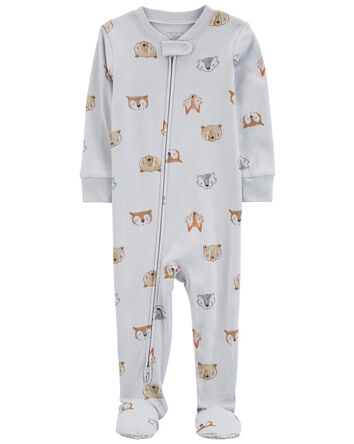 1-Piece Animals 100% Snug Fit Cotton Footie Pajamas, 