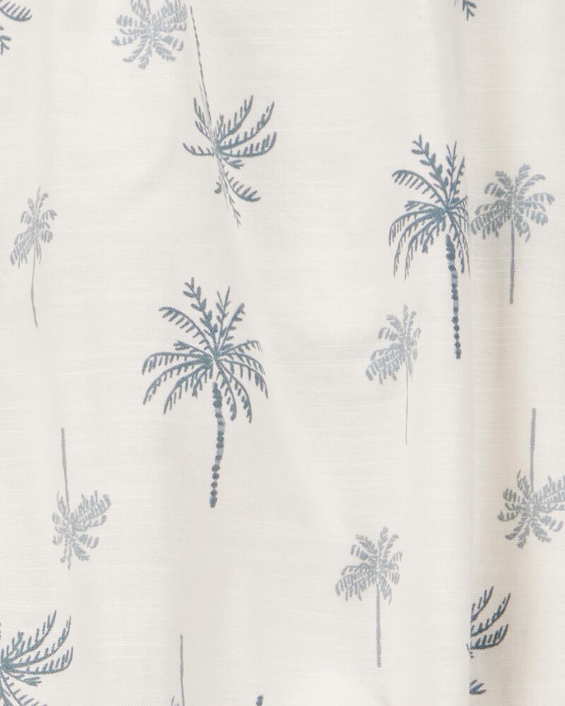 Kid 2-Piece Palm Tree Floral Short Set - Ivory, image 2 of 3 slides
