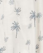 Kid 2-Piece Palm Tree Floral Short Set - Ivory, image 2 of 3 slides