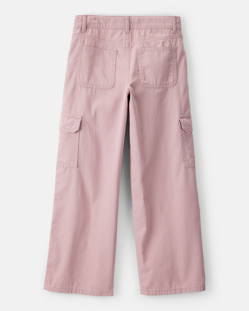 Girls Cotton Wide-Leg Pants - Pink, image 2 of 5 slides