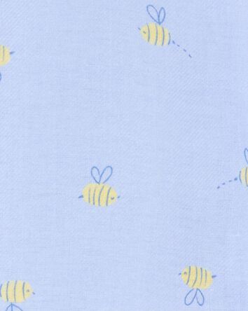 Toddler Bee Print Loose Fit 2-Piece Pajamas - Blue, 