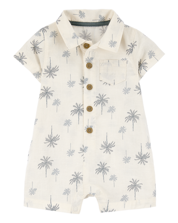 Baby Palm Tree Cotton Romper, 
