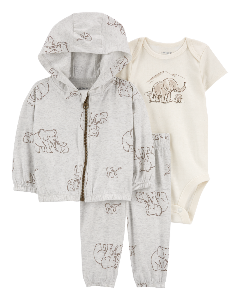 Baby 3-Piece Elephant Little Jacket Set, image 1 of 4 slides
