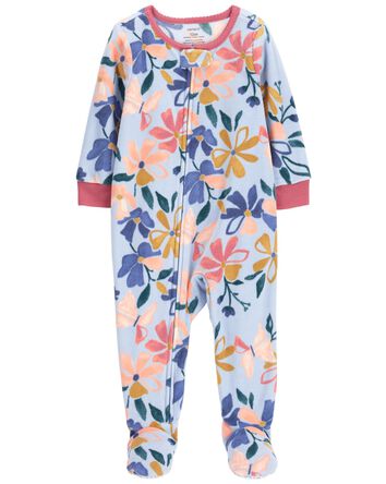 Toddler 1-Piece Floral Fleece Footie Pajamas, 