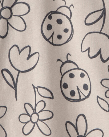 Toddler Girl Ladybug Floral Top - Brown, 