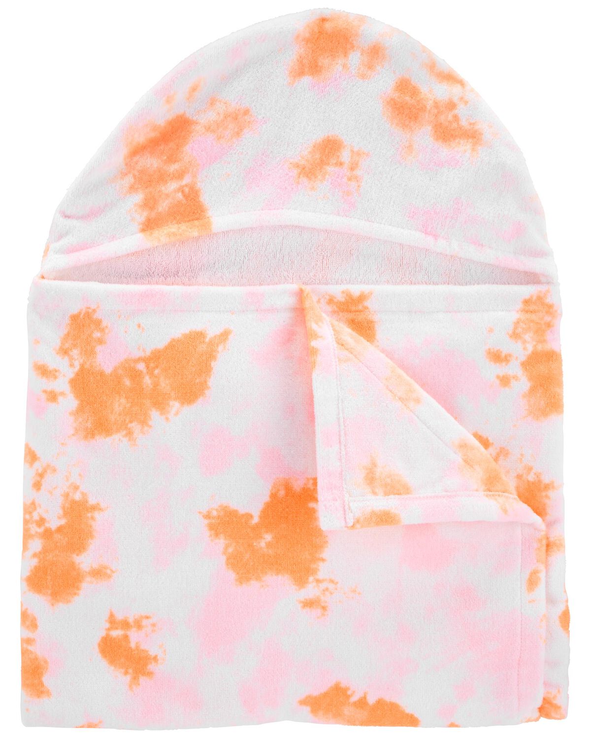 Pink/Orange/White Toddler Tie Dye Hooded Towel