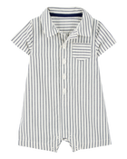 Baby Striped Polo Romper, image 1 of 3 slides
