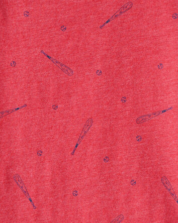 Toddler Boy Baseball Print Short-Sleeve Tee - Red, 