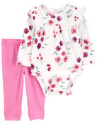 Baby 2-Piece Floral Bodysuit Pant Set, image 1 of 4 slides
