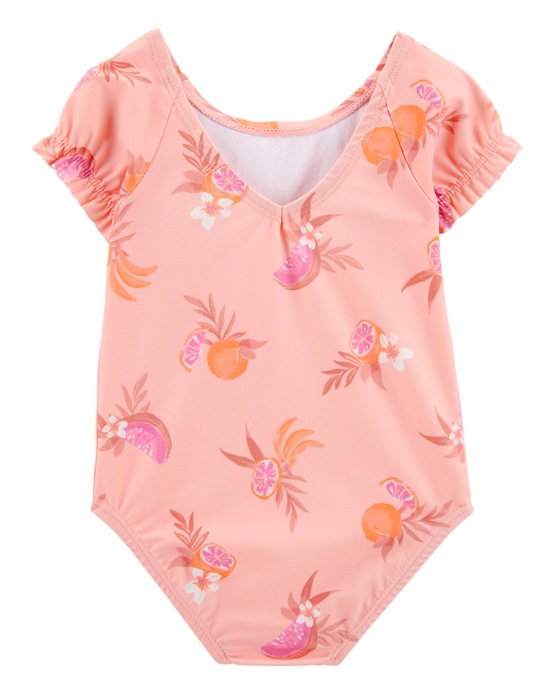 Baby 1-Piece Fruit Swimsuit - Coral, image 3 of 5 slides