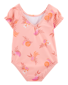 Baby 1-Piece Fruit Swimsuit - Coral, image 3 of 5 slides