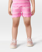 Toddler Striped Crotchet Knit Shorts - Pink, image 2 of 7 slides