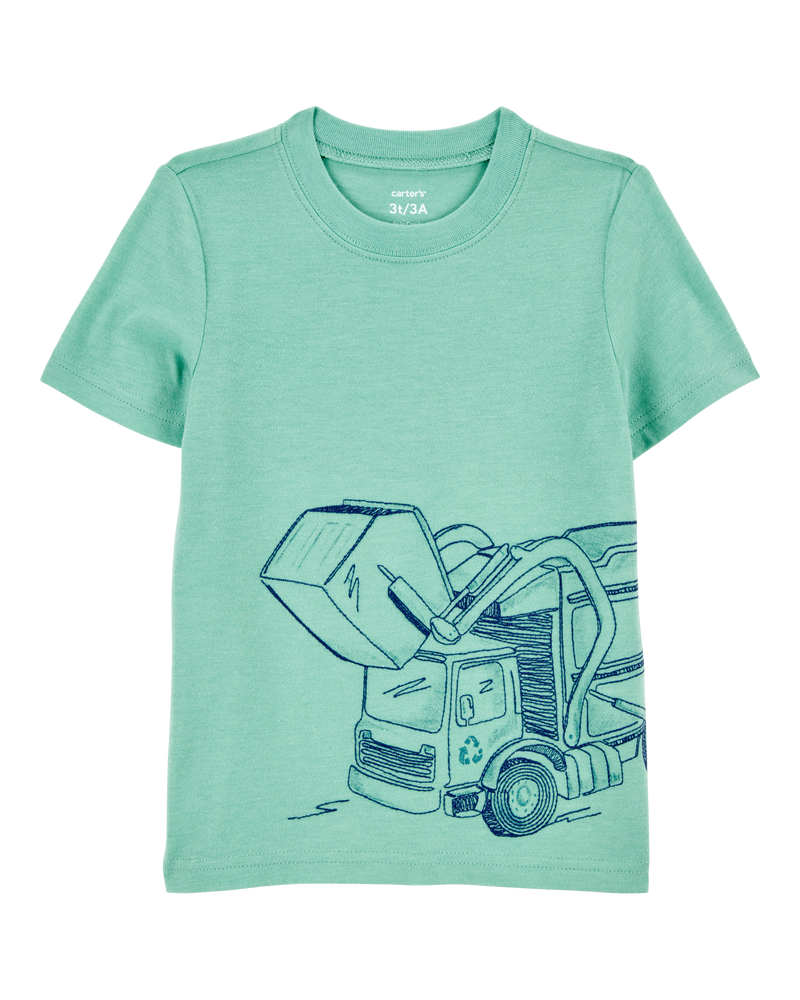 Baby Short-Sleeve Construction Tee - Green, image 1 of 3 slides