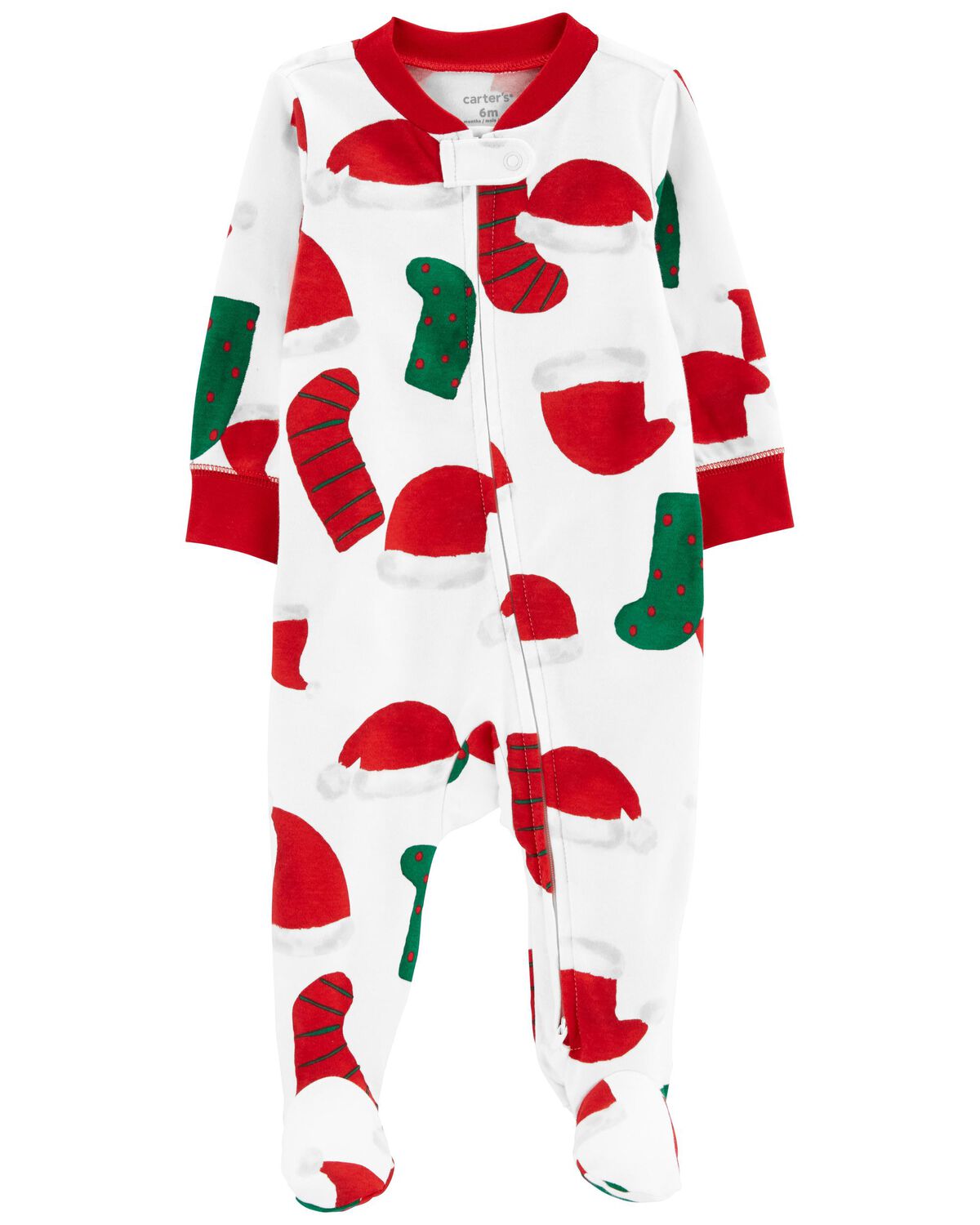 Baby Christmas 2-Way Zip Cotton Sleep & Play Pajamas