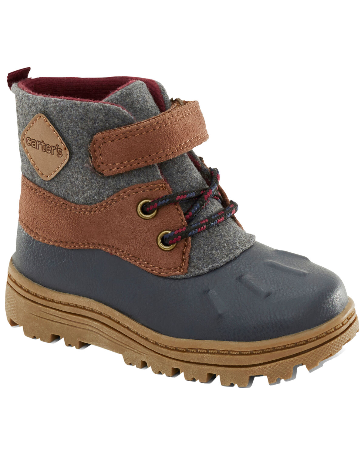 Brown/Navy Kid Duck Boots