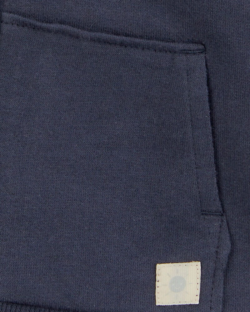 Baby Zip-Up French Terry Hoodie - Navy, image 2 of 3 slides