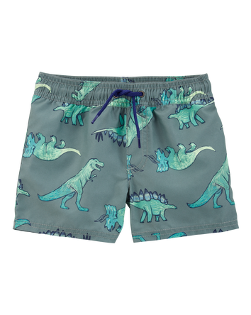 Toddler Boy Dinosaur Swim Trunks - Green, 