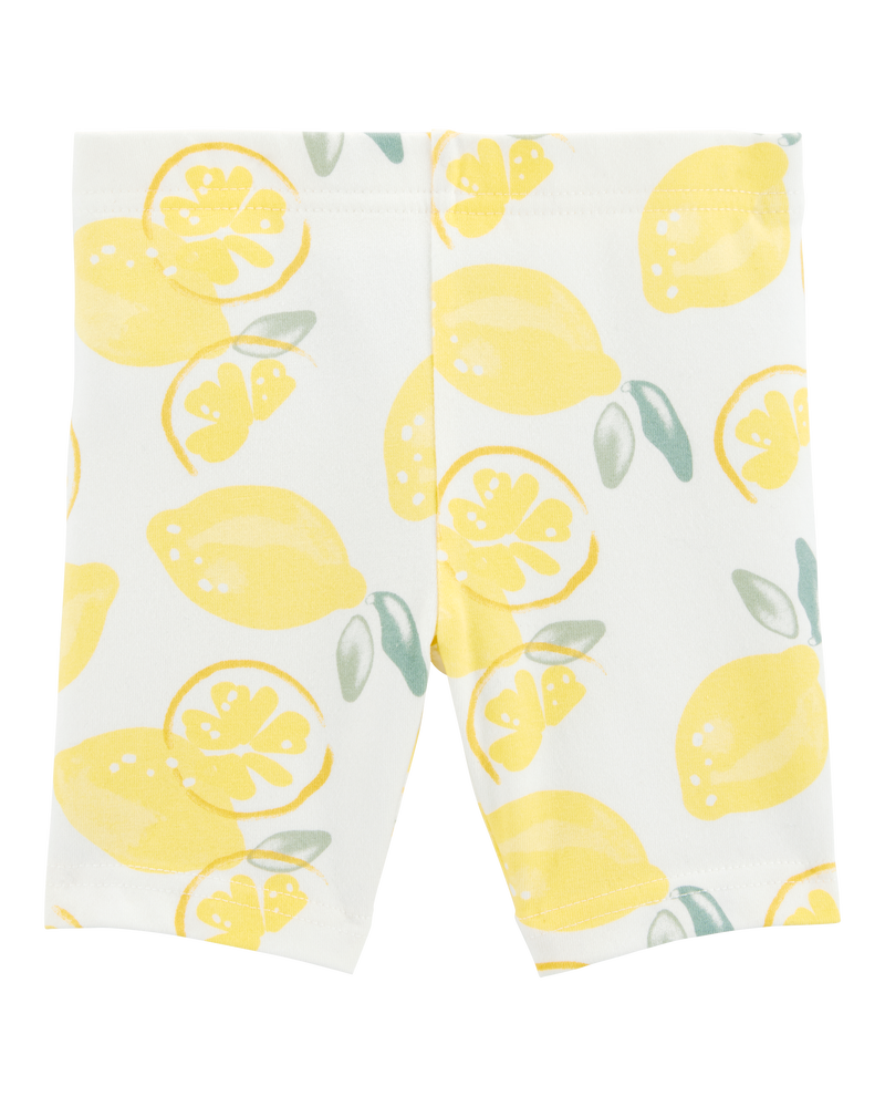 Baby Girl Lemon Print Bike Shorts - Multi, image 2 of 4 slides