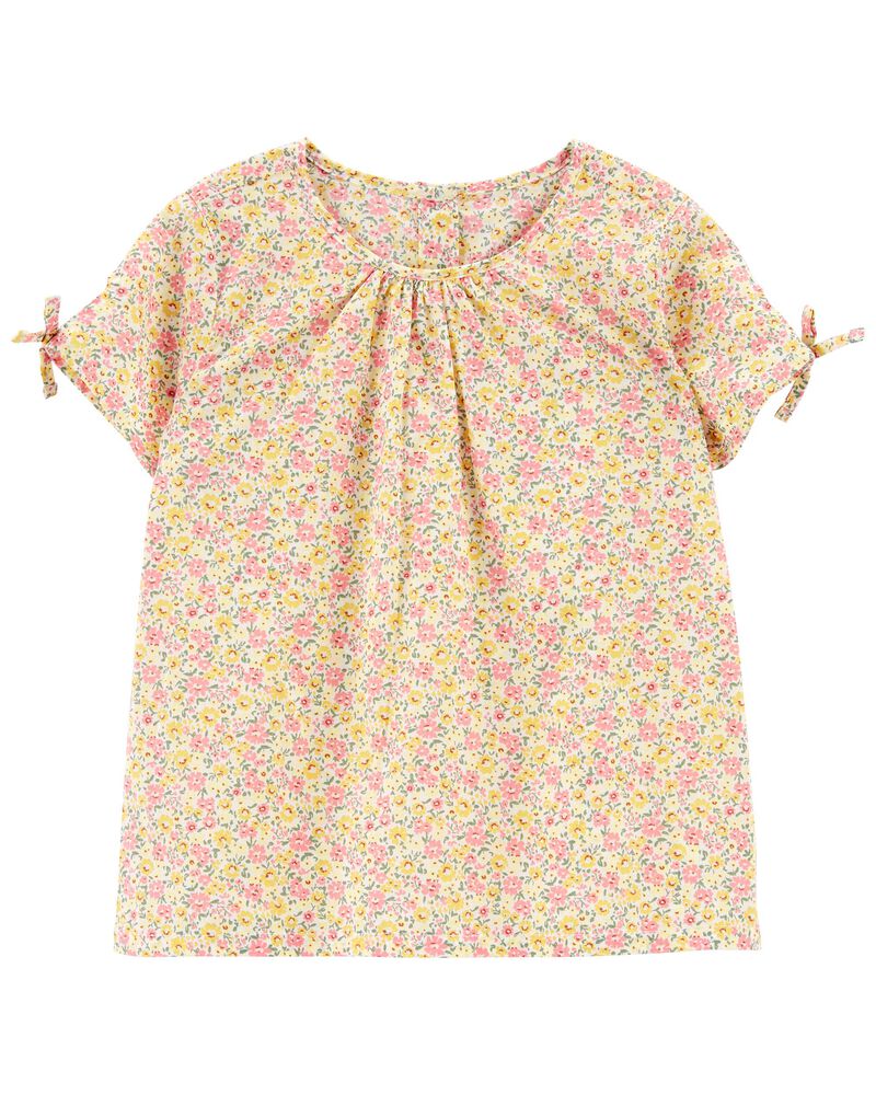 Daisy Print Peasant Top, image 1 of 3 slides