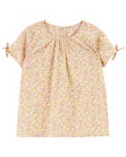 Daisy Print Peasant Top, image 1 of 3 slides