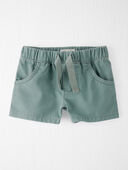 Spring Moss - Baby Organic Cotton Drawstring Shorts in Green