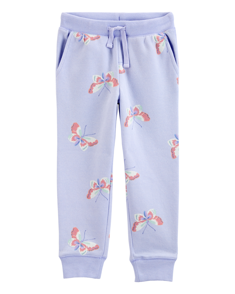 Baby Butterfly Print Fleece Joggers, image 1 of 4 slides