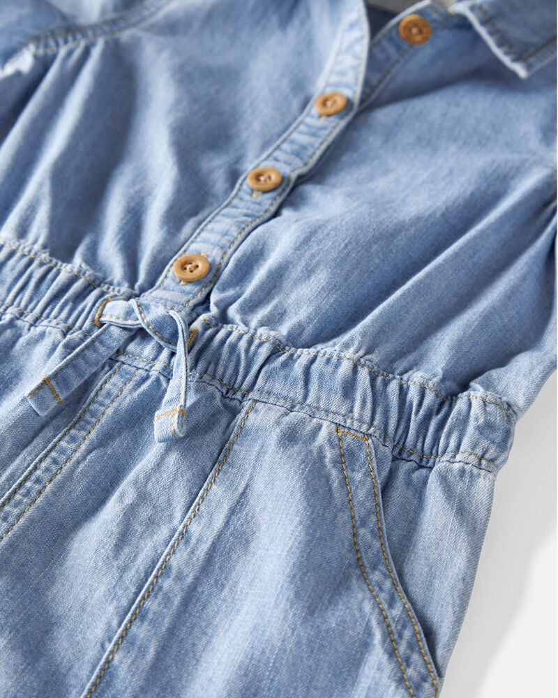 Toddler Organic Cotton Chambray Romper, image 2 of 3 slides