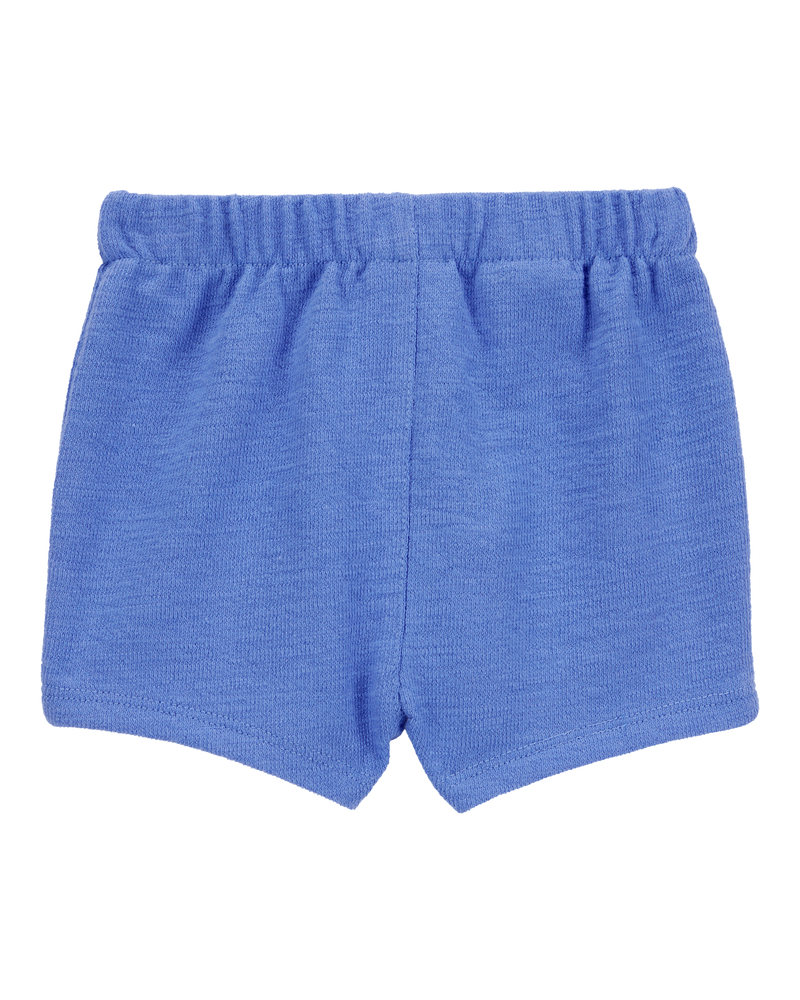 Baby Pull-On French Terry Shorts - Blue, image 2 of 4 slides