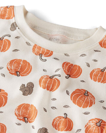 Kid Organic Cotton Pajamas Set in Harvest Pumpkins, 