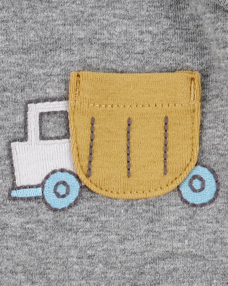 Baby Boy 5-Pack Construction Short-Sleeve Cotton Bodysuits, image 6 of 9 slides