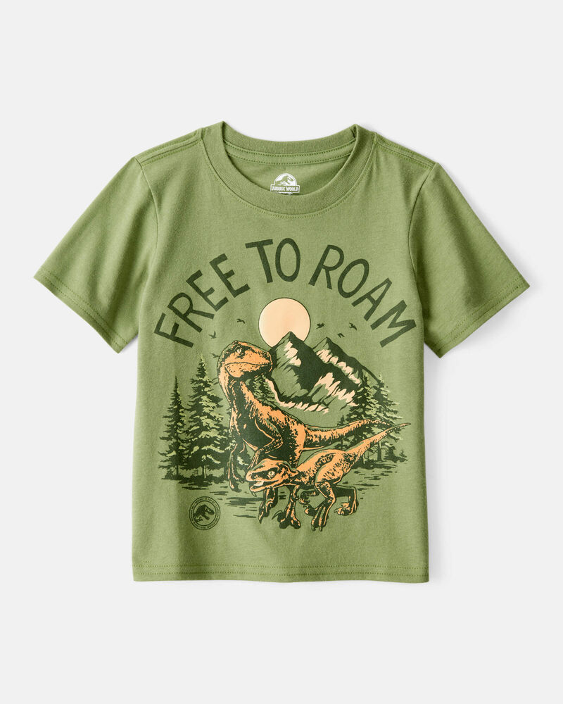 Toddler Jurassic Park "Free to Roam" Short-Sleeve Graphic Tee - Green, image 1 of 2 slides